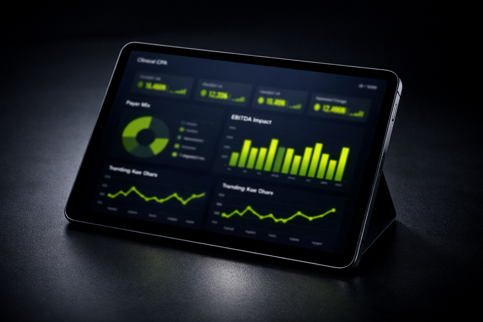 Strategy Collective Executive KPI Dashboard rendered as a premium 3D artifact
