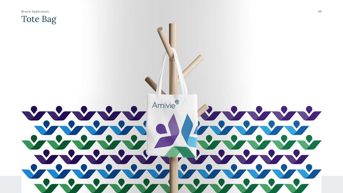 Amivie brand stationery system — letterhead and envelope design