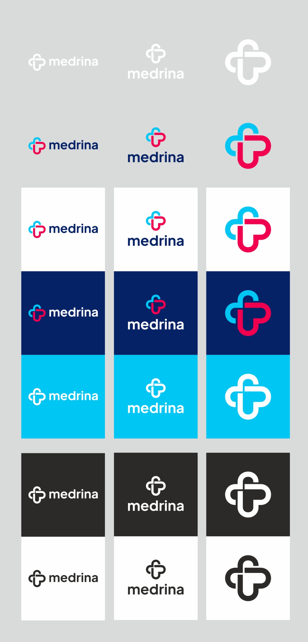 Medrina logo system variations