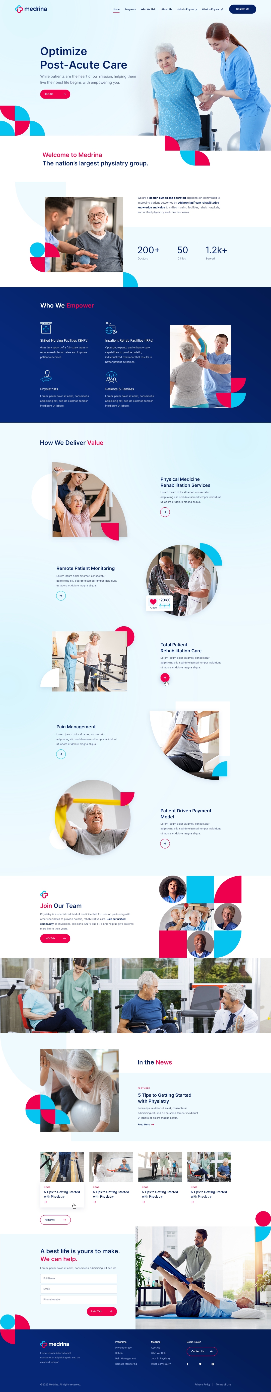 Medrina homepage design